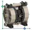 Pompe pneumatique à membrane PHOENIX P60 PP SANTOPRENE+PTFE, 65 l/min pour acide acétique