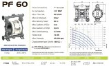 PF0060 bomba neumática de membrana para cosméticos FLUIMAC PHOENIX FOOD AISI316, 65 l/min