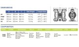 Pompe pneumatique à membrane PHOENIX P252 AISI316 HYTREL+PTFE pour acide nitrique, 250 l/min