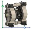 Pompe pneumatique à membrane pour eau oxygénée PHOENIX P252 PP HYTREL+PTFE, 250 l/min