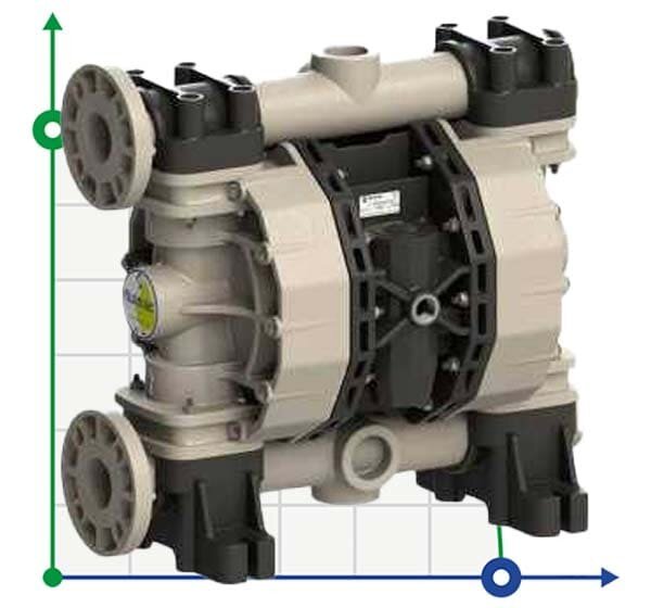 Pompe à membrane pour acide sulfurique PHOENIX P700 PP SANTOPRENE+PTFE, 700 l/min