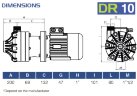 Pompe centrifuge horizontale à garnitures mécaniques DR 010 PVDF, 0,55 kW