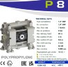 FLUIMAC PHOENIX P08 Pompe pneumatique à membrane PP NBR+PTFE, 7 l/min pour le pompage de liquides visqueux