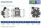 Bomba centrífuga horizontal con sellos mecánicos DR 015 PP, 1,1 kW