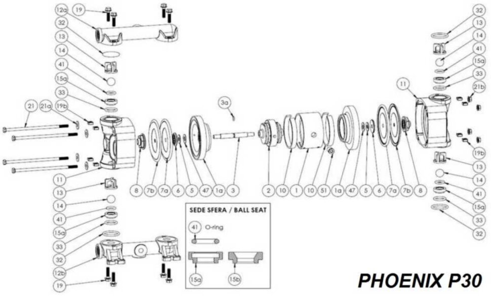 Corps de pompe, PP+CF, PHOENIX P30