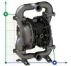 PHOENIX P400 AISI316 HYTREL+PTFE pompe pneumatique à membrane pour acide formique, 380 l/min