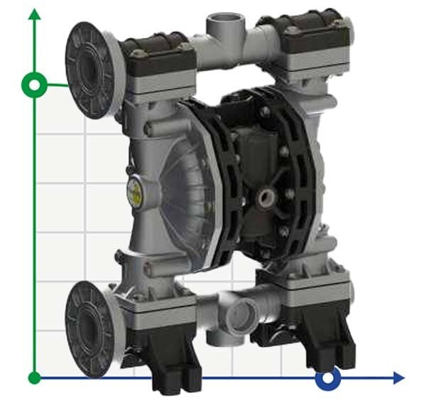 Bomba neumática PHOENIX P400 ALU HYTREL+PTFE, 380 l/min