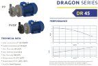 Pompe centrifuge chimique FLUIMAC DRAGON DR 45 PVDF, 7,5 kW, 380 V, Ex