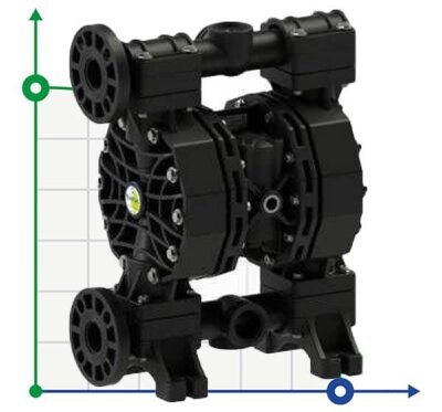 Пневматический мембранный насос муравьиной кислоты PHOENIX P400 PVDF SANTOPRENE+PTFE, 380 л/мин