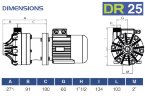 Pompe centrifuge horizontale à garnitures mécaniques DR 025 PP, 2,2 kW