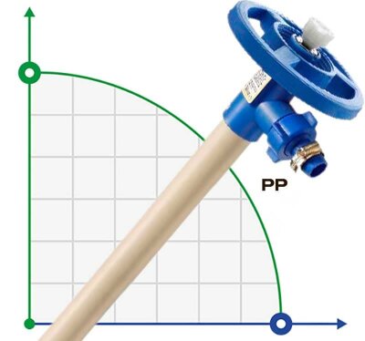Насосная часть (труба) бочкового насоса FLUIMAC NETTUNE из PP (вал HASTELLOY 2,4610), 700 мм, Ø41 мм