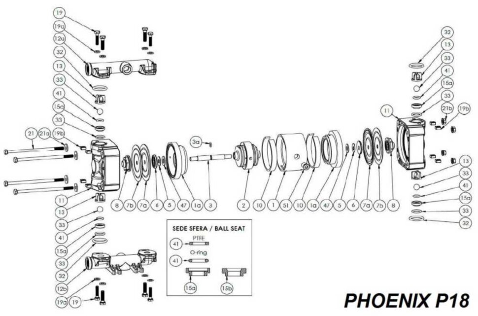 Collecteur supérieur, PVDF+CF, PHOENIX P18