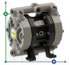 Pneumatic Diaphragm Pump PHOENIX P55 PP HYTREL+PTFE, 55 l/min for coagulant