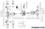 Vis couvercle échangeur pneumatique, AISI, PHOENIX P65, P100, P101, P160, P250, P700