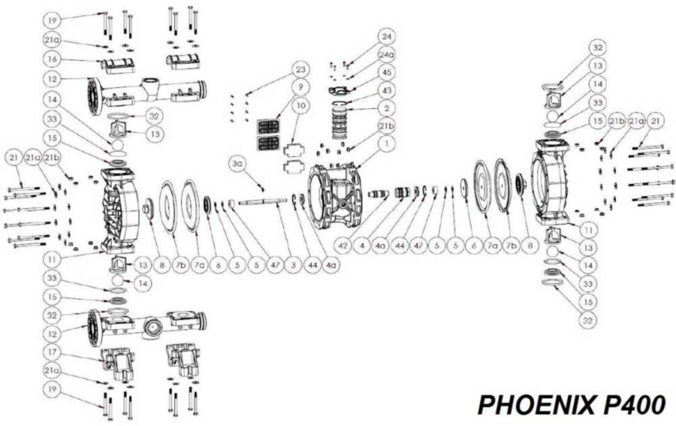Membrane côté air, NBR, PHOENIX P400