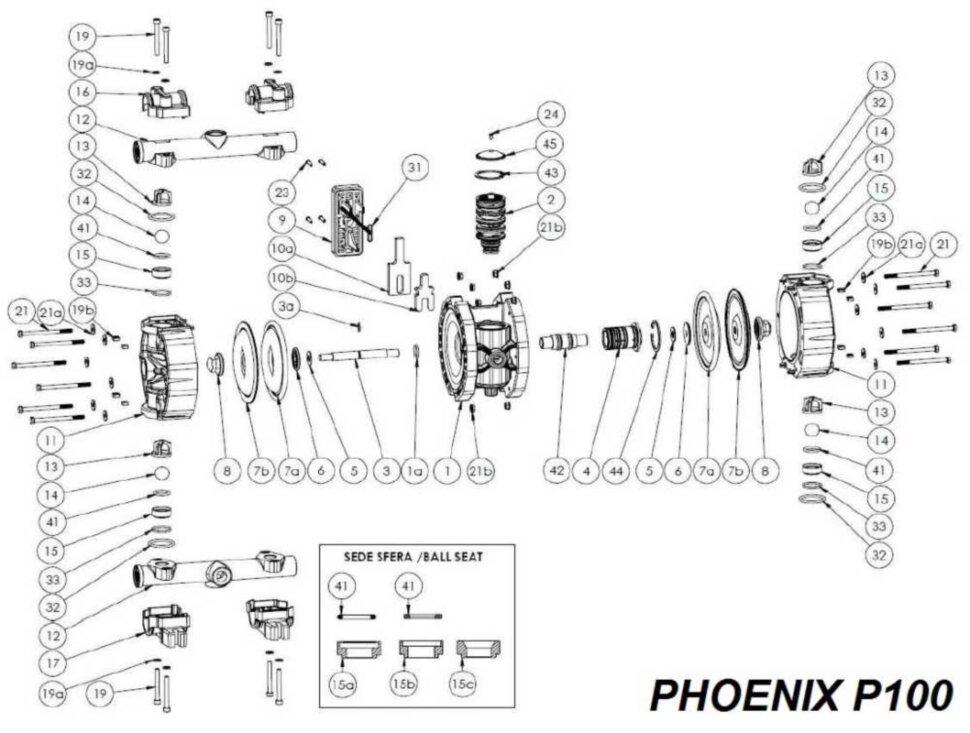 Collier inférieur de collecteur, AISI 316 POLI, PHOENIX P100