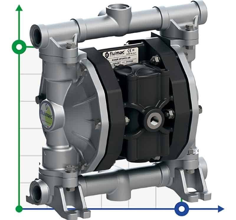 Pompe pneumatique à membrane PHOENIX P60 ALU HYTREL, 65 l/min pour adhésifs